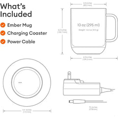 Temperature Control Smart Mug 2, 14 Oz, App-Controlled Heated Coffee Mug with 80 Min , Gray