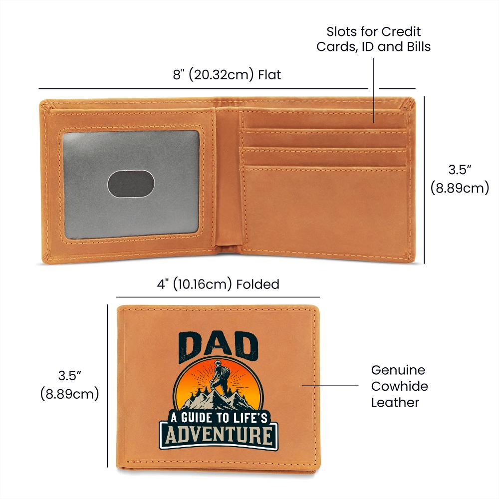 Leather Wallet - Dad A Guide To Life's Adventure