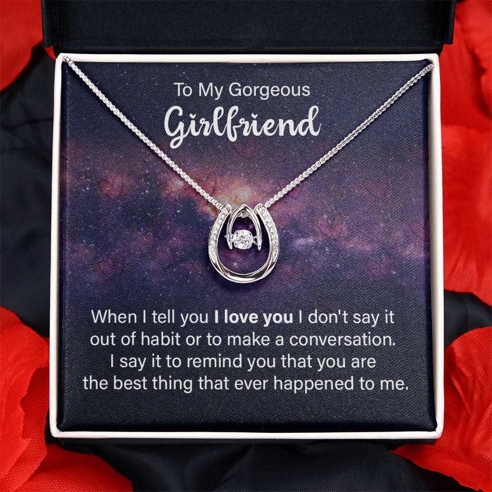 Lucky In Love Necklace - For Girlfriend You Are The Best Thing