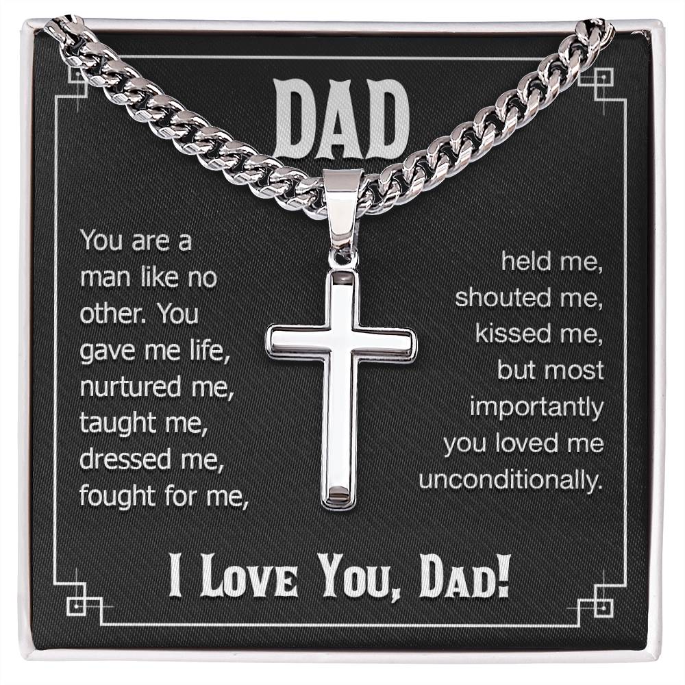 Artisan Cross Necklace - For Dad I Love You