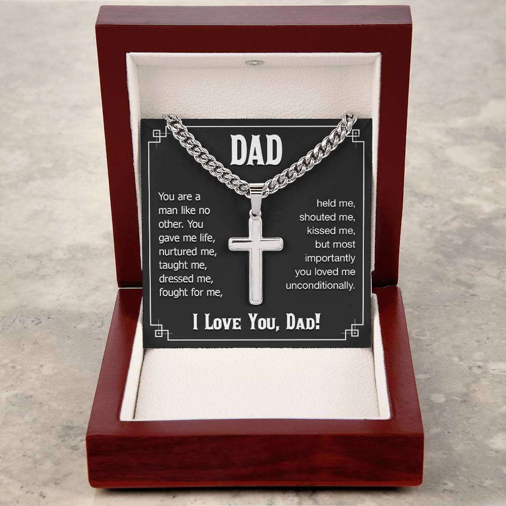 Artisan Cross Necklace - For Dad I Love You