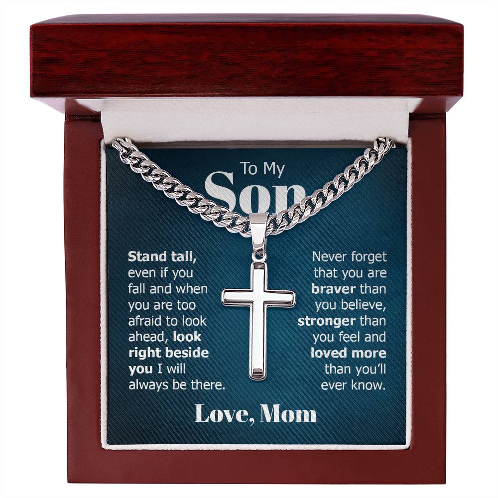 Artisan Cross Necklace - For Son From Mom