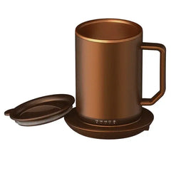 ionMug & Charging Coaster, 12oz. Stainless Steel Self Heating Coffee Mug with Lid, 3.5" x 3.5" x 5"